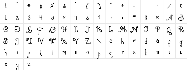Black Epiphany Regular  glyph index