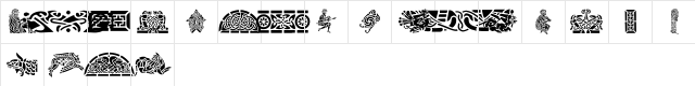 GE Celtic Art Regular  glyph index