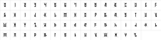 mucilage type Expanded Bold  glyph index