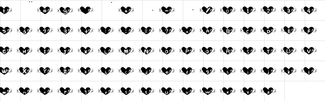 Heart Font Heart Font  glyph index