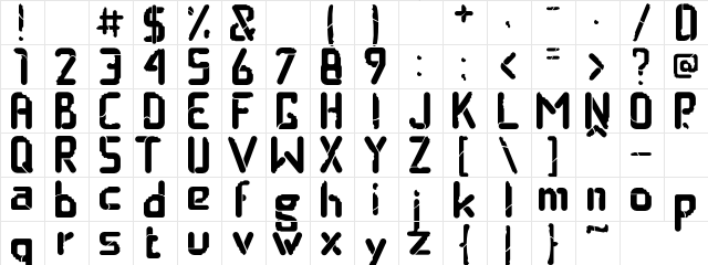 Taste Of Tradition Regular  glyph index