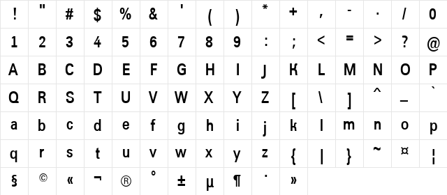 a_GroticNr Bold  glyph index