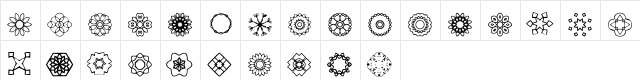 DreamLight Regular  glyph index