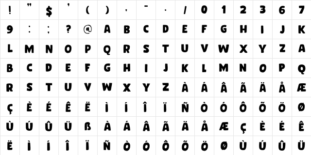 Mind Boggle DEMO Regular  glyph index