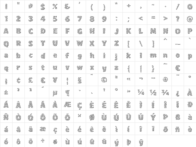 TownSquare 'Lattice' Regular  glyph index