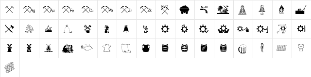 HistoMap_Produktion Regular  glyph index