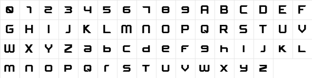 FROSTBITE Wide Bold  glyph index