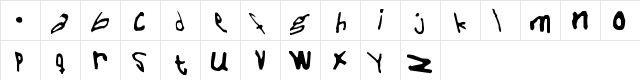 New Regular  glyph index