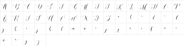 Donita Handscript Demo Regular  glyph index