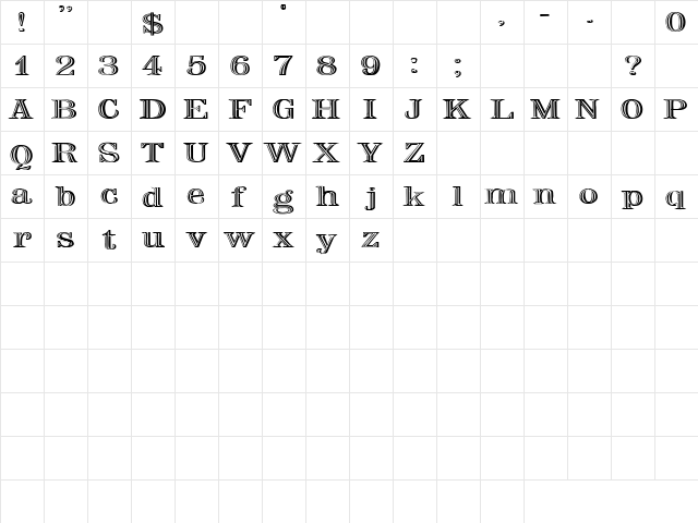 Lilac 5 Plain  glyph index
