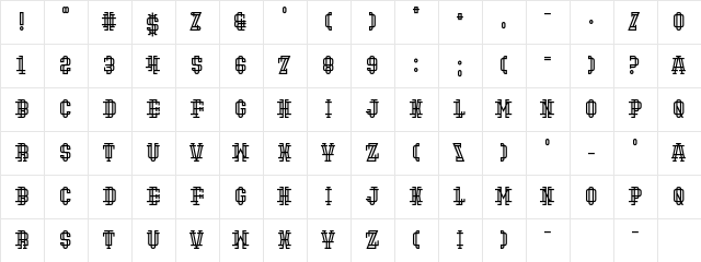 Hipster Hand Grenade Regular  glyph index