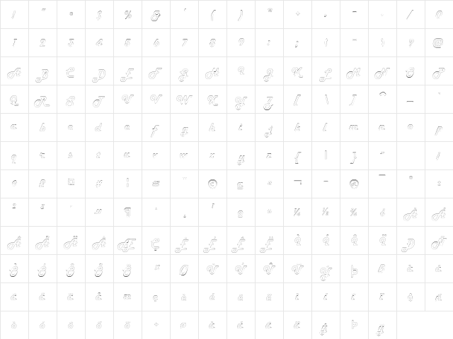 HamburgerOutline Regular  glyph index