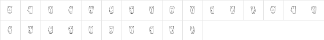 Claudio the Cat Regular  glyph index