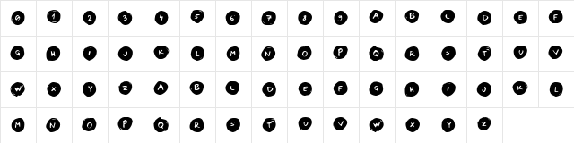 Letters in Circles Book Regular  glyph index