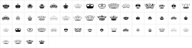 IntellectaCrowns Regular  glyph index