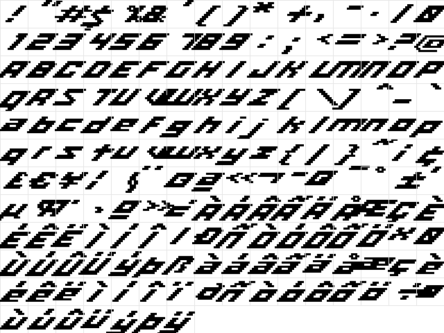 iso 08_66 Regular  glyph index