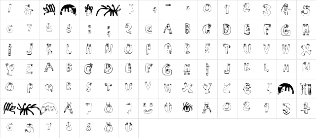 HumanABC Regular  glyph index