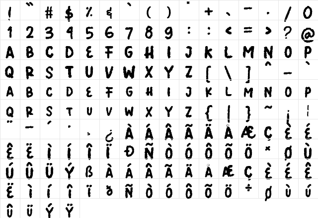 Summer Llama Regular  glyph index