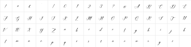 Imata Script DEMO Regular  glyph index