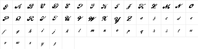 LiquidMagic Regular  glyph index