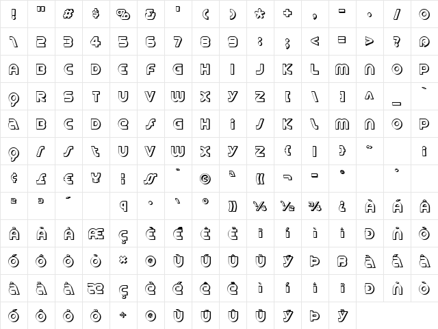 Spin Cycle 3D Regular  glyph index