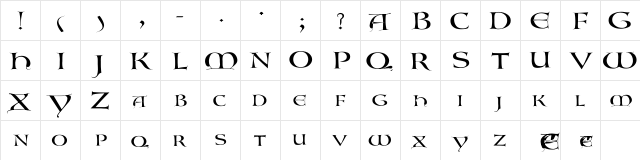 Lombardic-Normal Wd Regular  glyph index