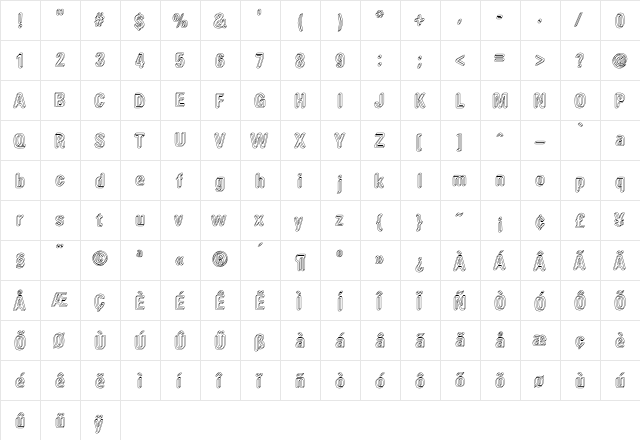 LowTech Regular  glyph index