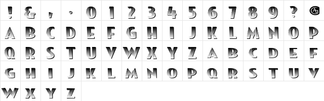 Writers Block Regular  glyph index