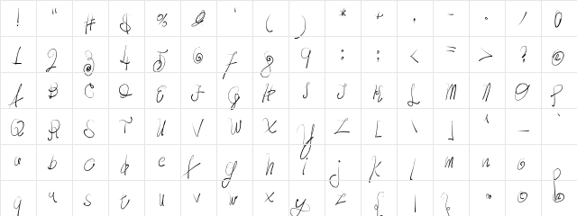 Moody Boys Regular  glyph index