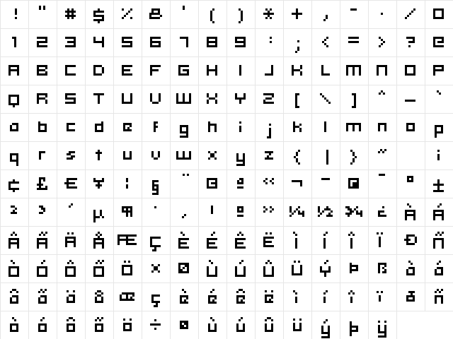 hooge 05_53 Regular  glyph index