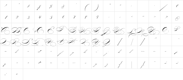 P22ZanerOne Regular  glyph index