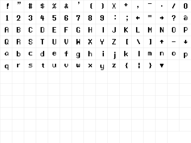 Manaspace Regular  glyph index