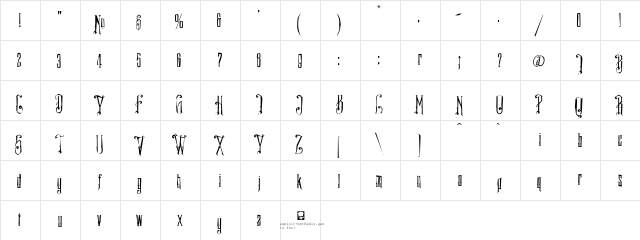 LHF Hamilton Ornate Regular  glyph index