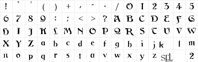 Carol Regular  glyph index