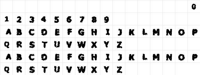Hulla Bulla Regular  glyph index