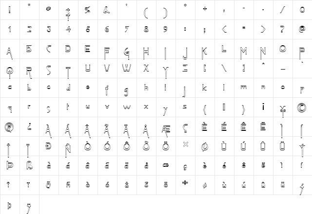 FZ JAZZY 45 HOLLOW Normal  glyph index