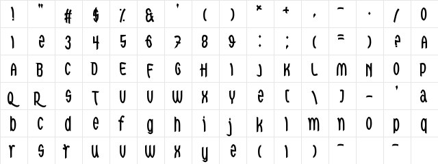Red Dragons Regular  glyph index