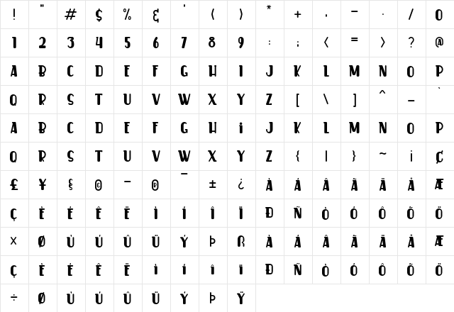 Cooker Cake Demo Demo  glyph index