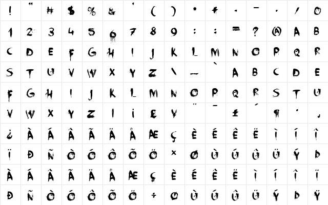 Face Your Fears Regular  glyph index