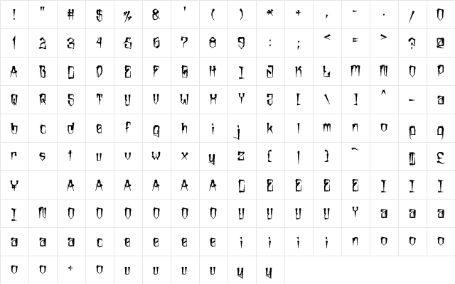 MarkerNo3HUN Rough I - Bold  glyph index
