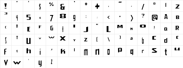 Venereal Strobe Effect Regular  glyph index