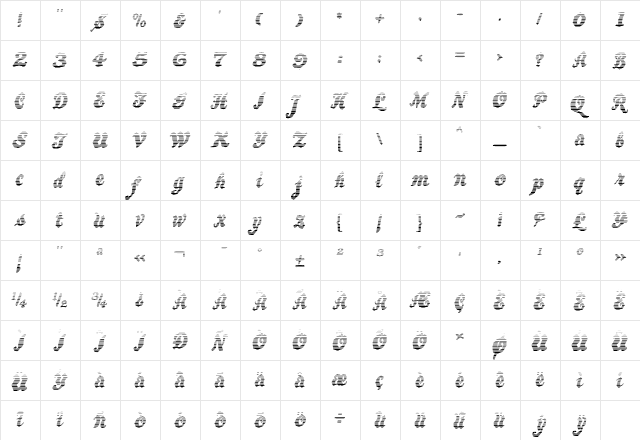 BewareTheNeighboors Shadow Regular  glyph index