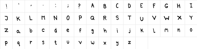 Marina Ellis Regular  glyph index