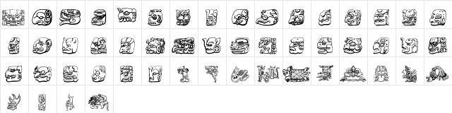 Mayan Normal  glyph index