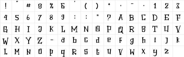 Halloween Secret Regular  glyph index