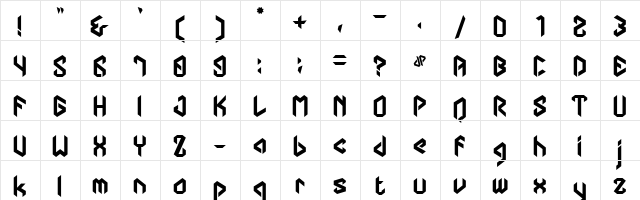 DHF Dipanegara Regular  glyph index