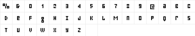 Small Talk Alt Caps Wide  glyph index