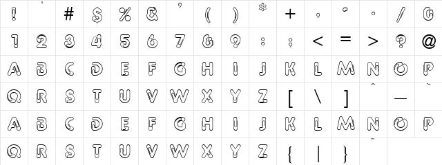 71 Regular  glyph index