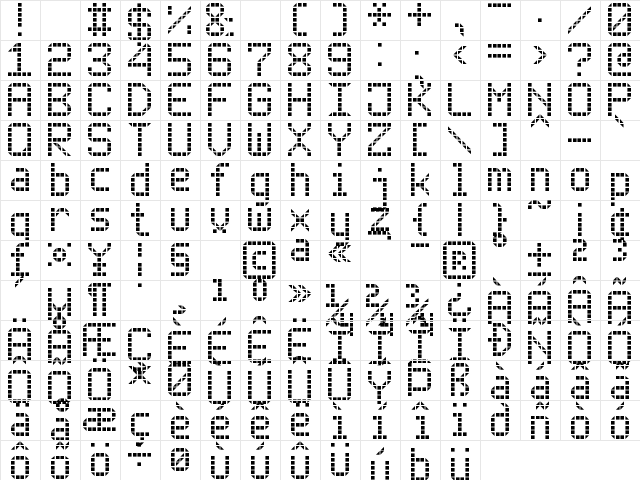Rounded LED Board-7 Regular  glyph index
