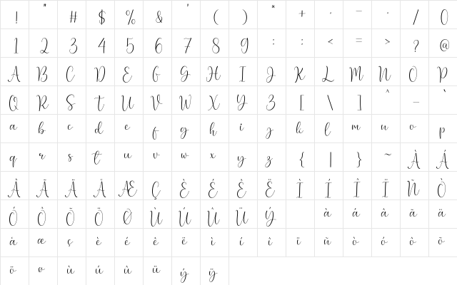 Lovely font demo 
  glyph index